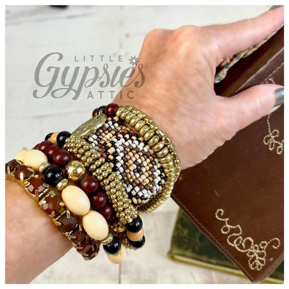 Seven Layer Stacked Beaded Bracelets - Picture 6 of 9